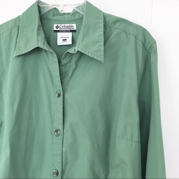 Columbia Tops Columbia Womens Green Button Down Poshmark